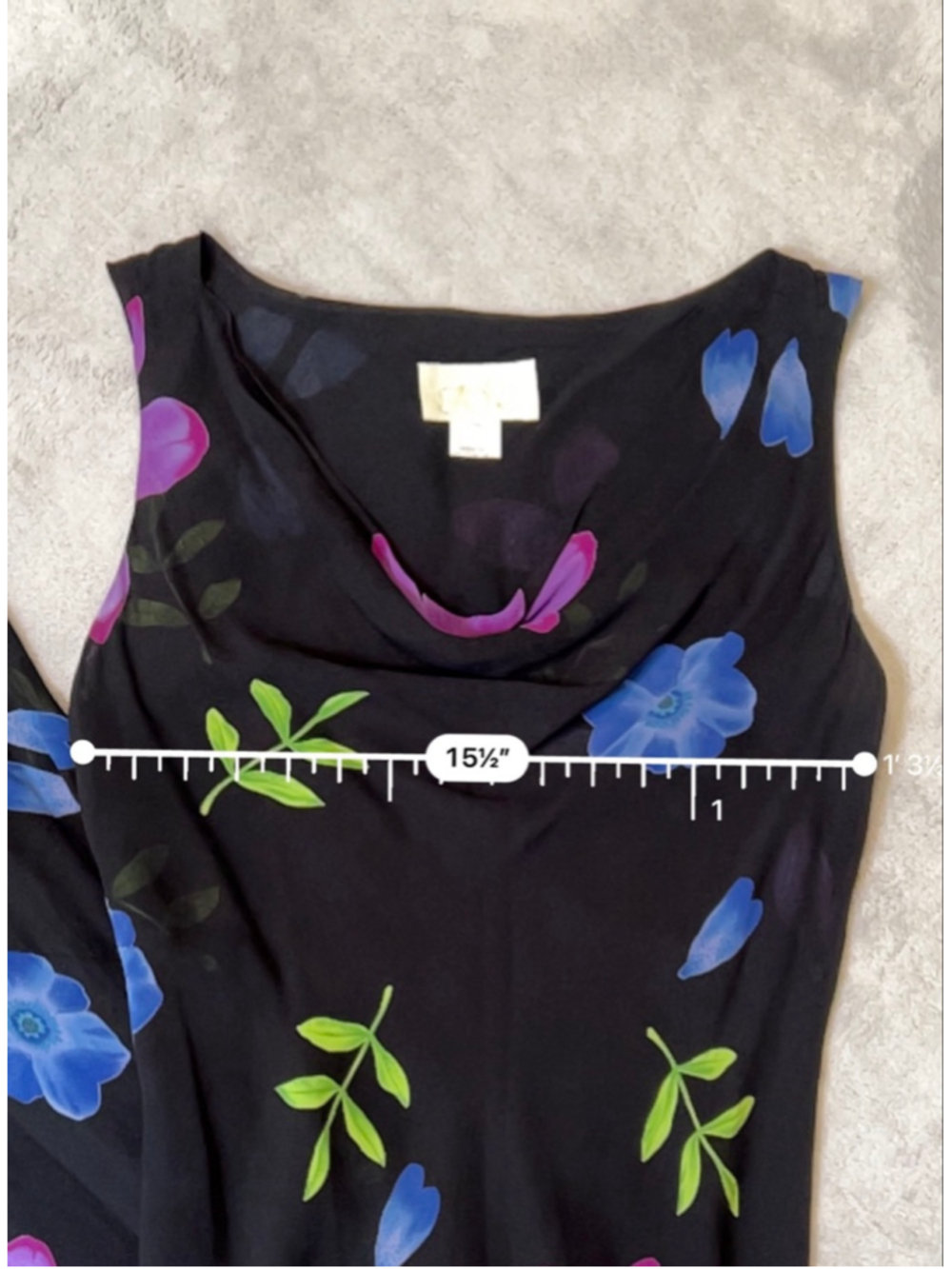 Vintage Cache Black Floral Sleeveless Maxi Dress S - Picture 6 of 8